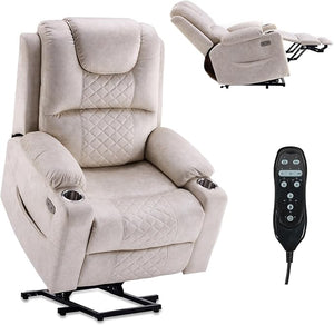Oversized Power Lift Recliner Chair with Massage & Heat