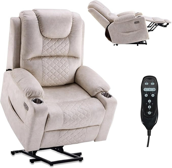 Oversized Power Lift Recliner Chair with Massage & Heat