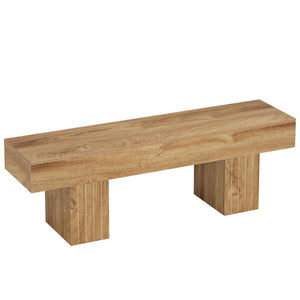 55" Farmhouse Entryway Bench – Engineered Wood, Brown