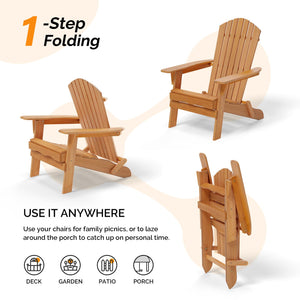 Folding Adirondack Chair – Solid Fir Wood, Outdoor