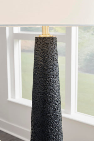 Modern Textured Polyresin Floor Lamp with 3-Way Switch