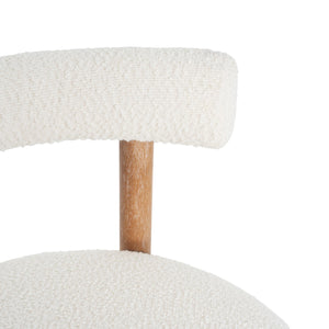 Counter Height Bar Stools Set of 2 – Boucle Fabric with Footrest