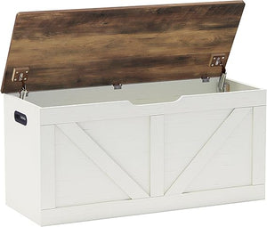 Storage Bench 39.4 Inch with Safety Hinges and Lid