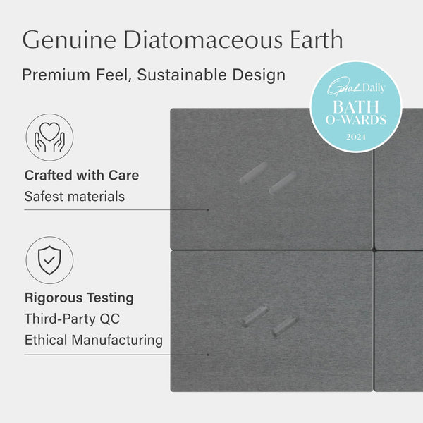 Stone Bath Mat – Quick-Drying Diatomaceous Earth, Non-Slip, Large