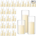 Glass Cylinder Vases and Pillar Candles Set
