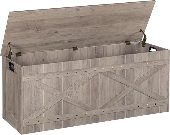 Extra Large Storage Chest Bench with Safety Hinges