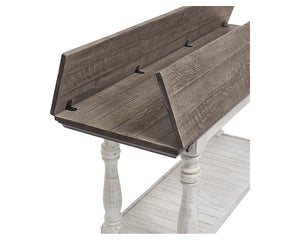 Farmhouse Flip Top Sofa Table – Gray & White