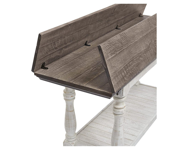 Farmhouse Flip Top Sofa Table – Gray & White