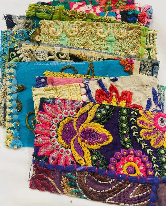 Embroidered Fabric Scraps Charm Pack – Patchwork Quilting Swatches