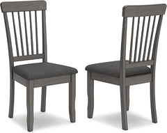 Spindle Back Dining Chairs Set of 2 with Upholstered Microfiber Seat