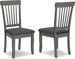 Spindle Back Dining Chairs Set of 2 with Upholstered Microfiber Seat