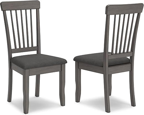Spindle Back Dining Chairs Set of 2 with Upholstered Microfiber Seat
