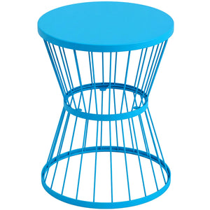 16" Steel Patio Side Table with Hourglass Design