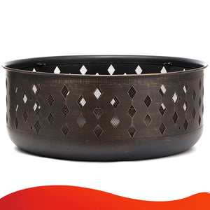Round Wood Burning Fire Pit with BBQ Grill Grate