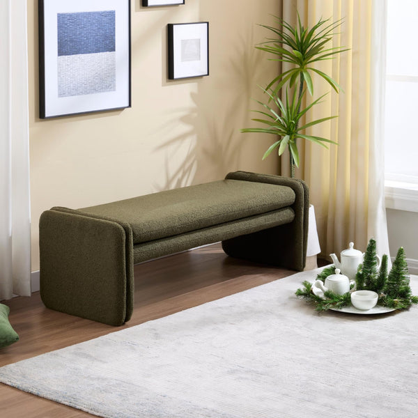 Upholstered Boucle Sherpa Bench 50" – Bedroom, Entryway & Vanity Seat