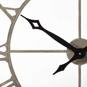 Oversized Farmhouse Round Wall Clock – Solid Wood, Roman Numerals