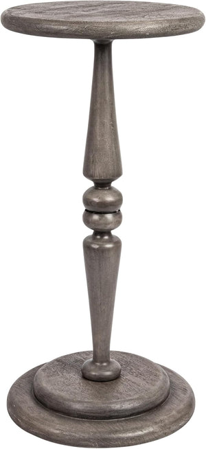 Creative Co-Op Bishop Pedestal Cocktail Side Table, Dark Chestnut
