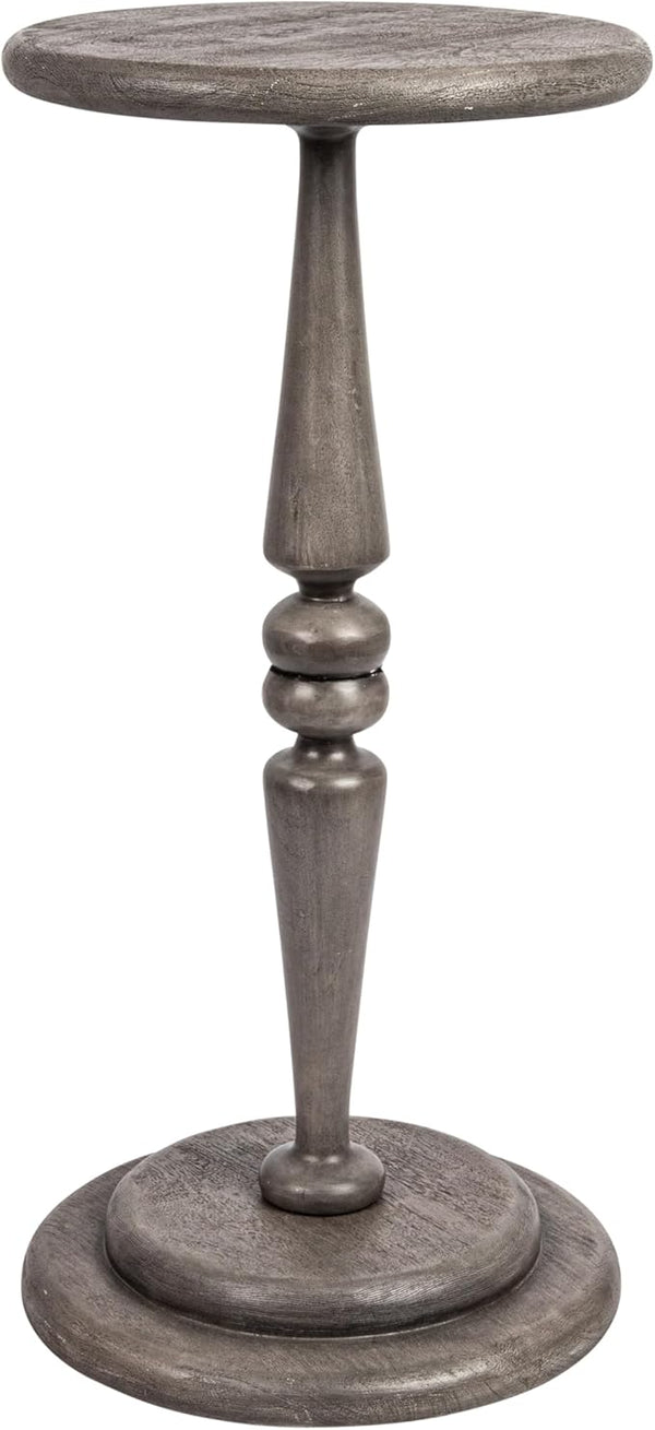 Creative Co-Op Bishop Pedestal Cocktail Side Table, Dark Chestnut
