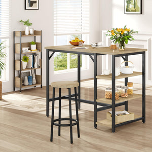 Bar Table with 3 Storage Shelves
