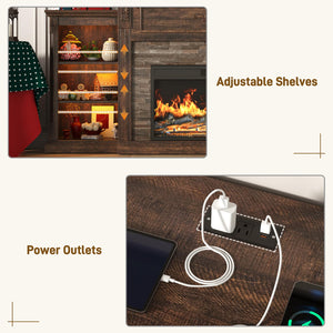 85" Farmhouse TV Stand with 36" Electric Fireplace – Fits TVs Up to 95"