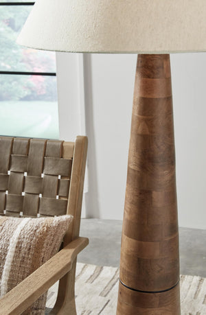 Contemporary Wood Floor Lamp with 3-Way Switch