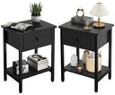 Nightstand Set of 2 with Drawers & Storage Shelf