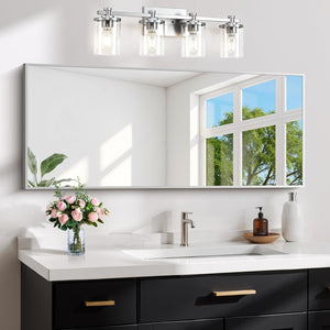 42 Inch Square Wall Mirror with Metal Frame