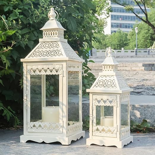 Decorative Outdoor & Indoor Candle Lanterns Set of 2