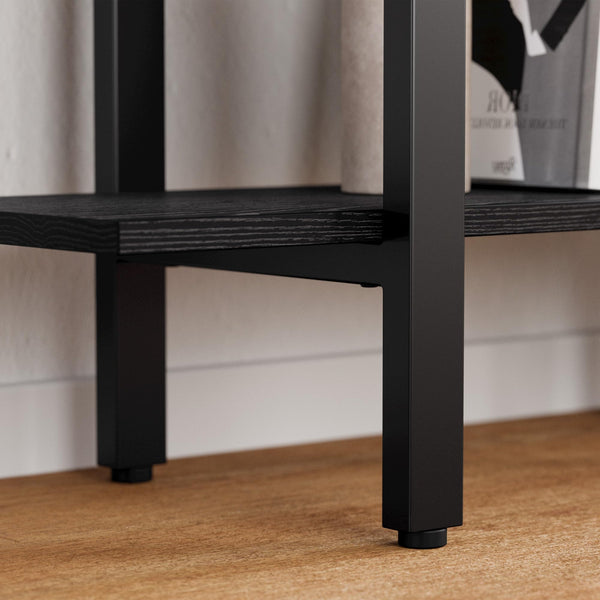 Triple Wide 5-Tier Open Bookshelf with Back Fence