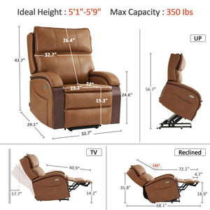 Power Lift Recliner Chair with Massage, Heat & Adjustable Headrest