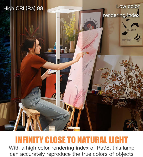 LED Floor Lamp with Motion Sensor – 9500LM, 4000K, Dimmable, Eye-Care Standing Light