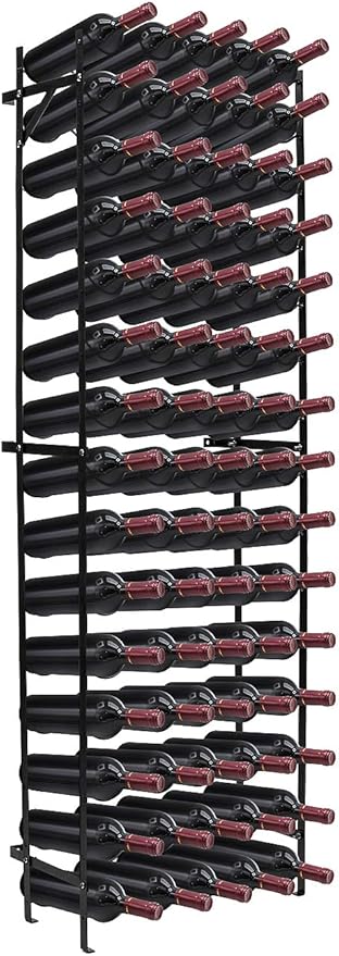 15-Tier Freestanding Metal Wine Rack – 75 or 150 Bottle Storage