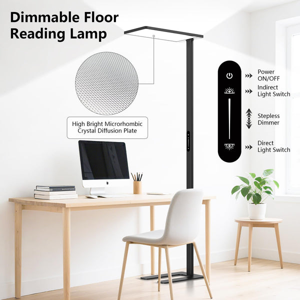 120W Full Spectrum Dimmable LED Floor Lamp 77 Inch