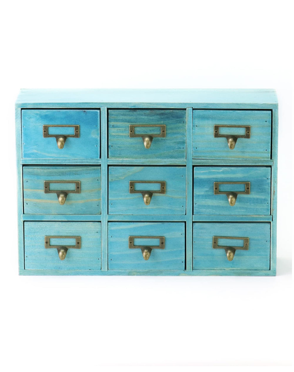 9-Drawer Wooden Desk Organizer Cabinet