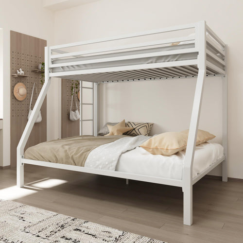 Twin Over Full Metal Bunk Bed with Guardrail