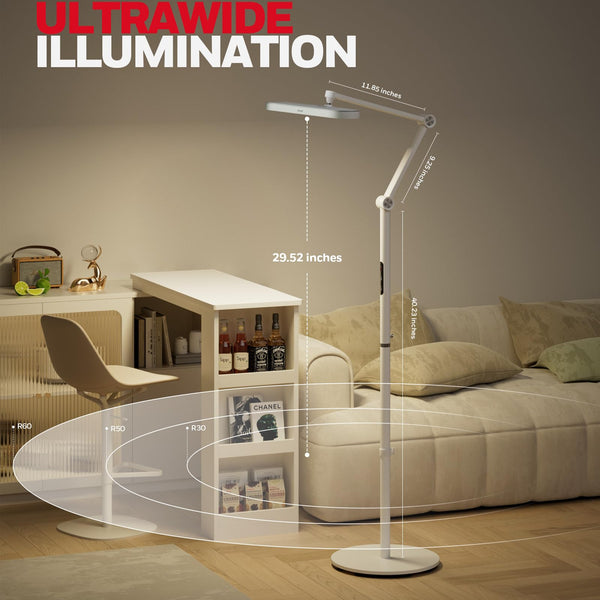 Dimmable LED Floor Lamp with Swivel Arm