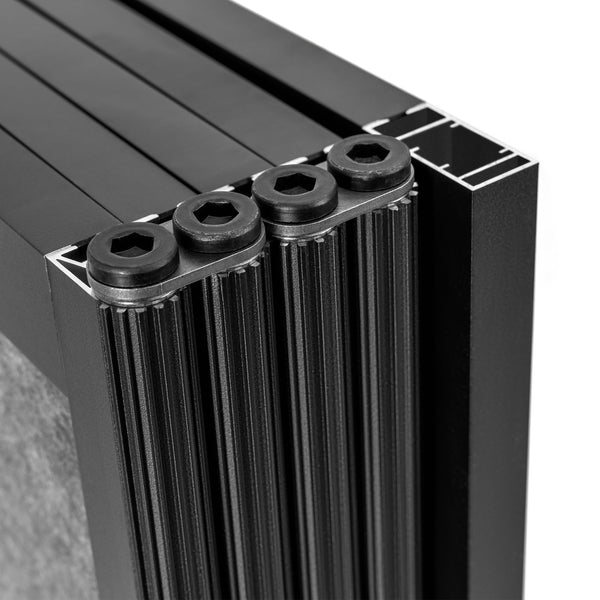 5-Panel Folding Privacy Screen with Wheels – Dark Gray