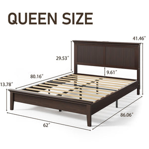 Queen Bed Frame with Tall Headboard, Charging Station & RGB LED