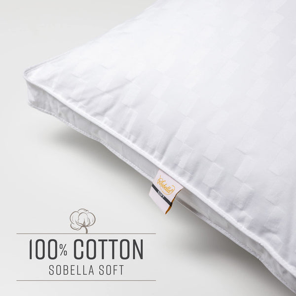 Queen Size Gusseted Bed Pillow – Soft Poly Fill, Cotton Cover