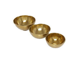 Gold Aluminum Decorative Bowls Set of 3