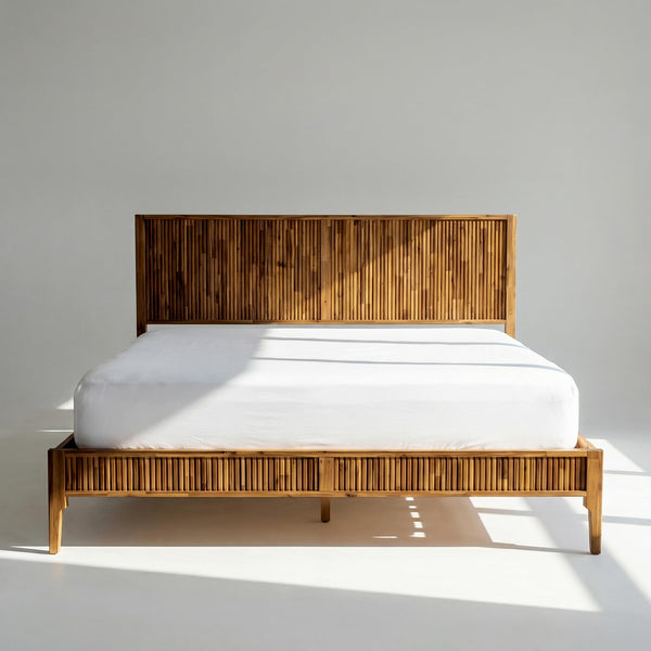 Solid Wood Platform Bed Frame with Headboard