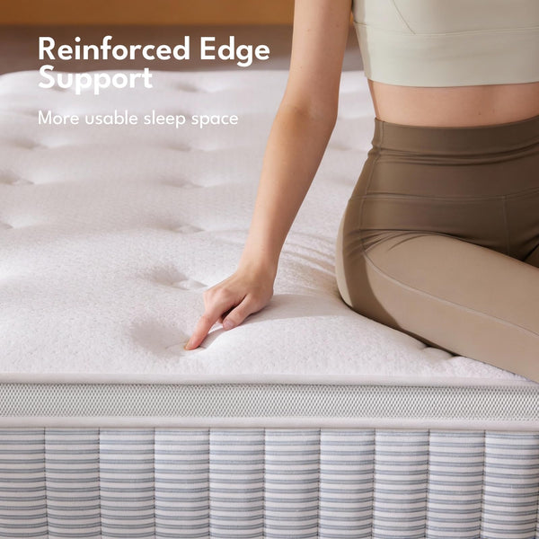 King Size Hybrid Mattress 12 Inch – Memory Foam, Zoned Coils, Edge Support