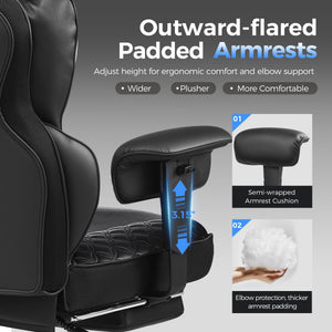 High-Back Ergonomic Office Chair – Reclining, Footrest & Pocket Spring Lumbar Support