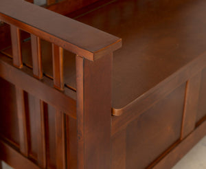 Split Seat Storage Bench with Walnut Finish