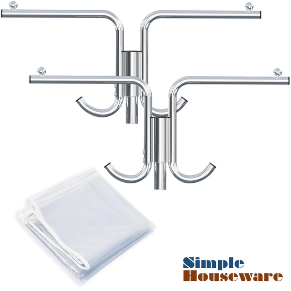 Industrial Z-Base Garment Rack with Cover, 500 lb Capacity