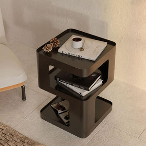 Metal Side Table with Storage – 3-Tier End Table