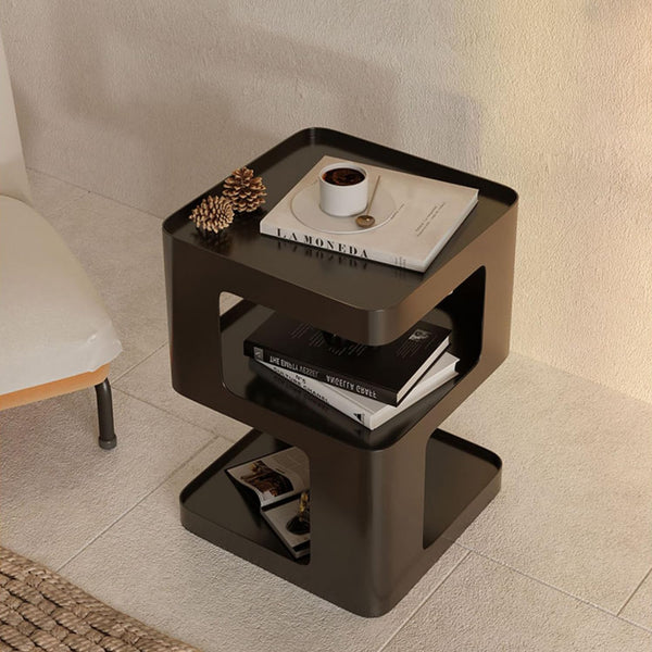 Metal Side Table with Storage – 3-Tier End Table