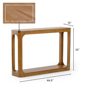 Solid Wood Console Table with Storage Shelf