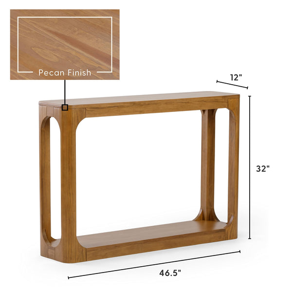 Solid Wood Console Table with Storage Shelf