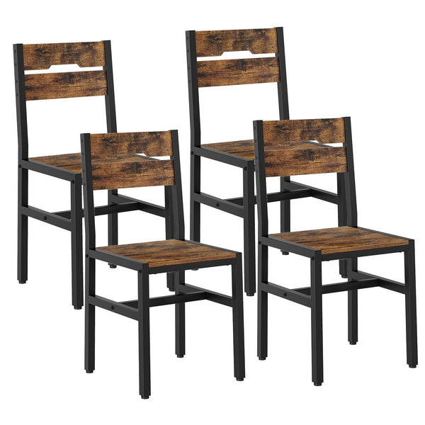 Rustic Farmhouse Dining Chairs with Metal Frame